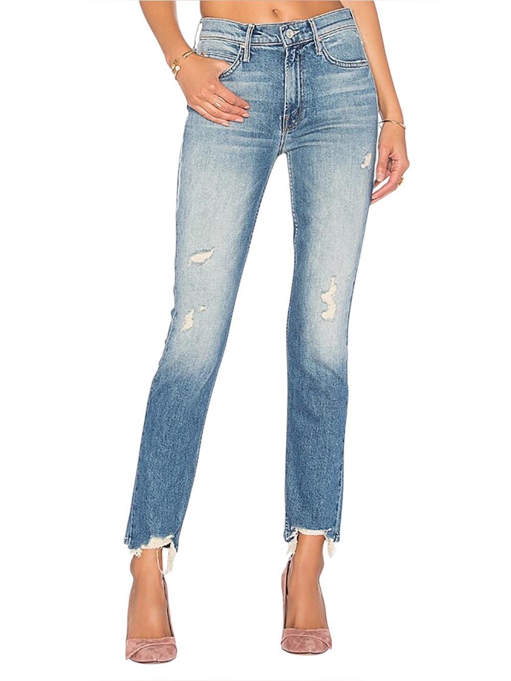 MOTHER The Flirt Fray “I Confess” Raw Hem Crop Jean